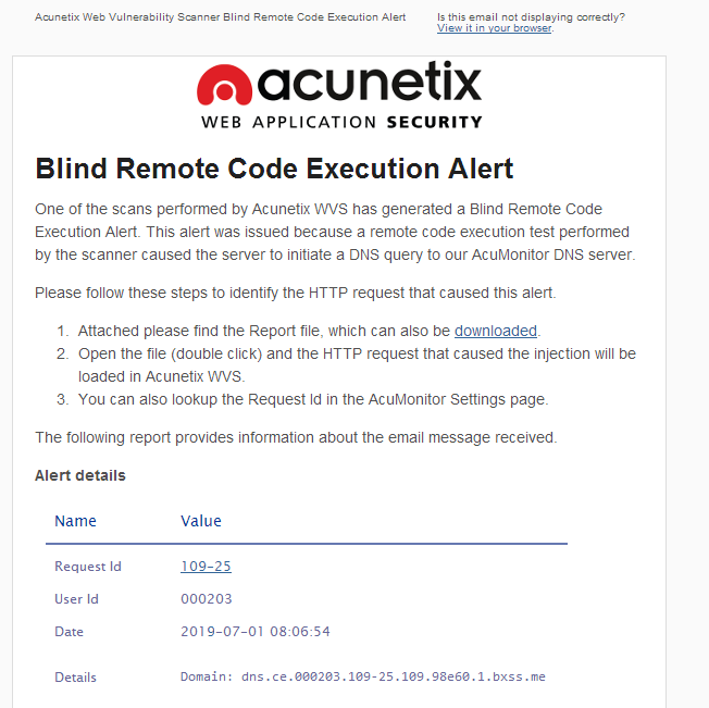 Acunetix web vulnerability scanner