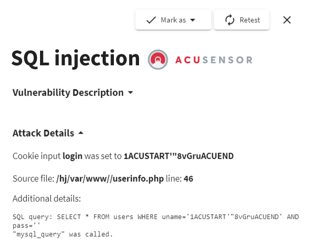 Acunetix web vulnerability scanner