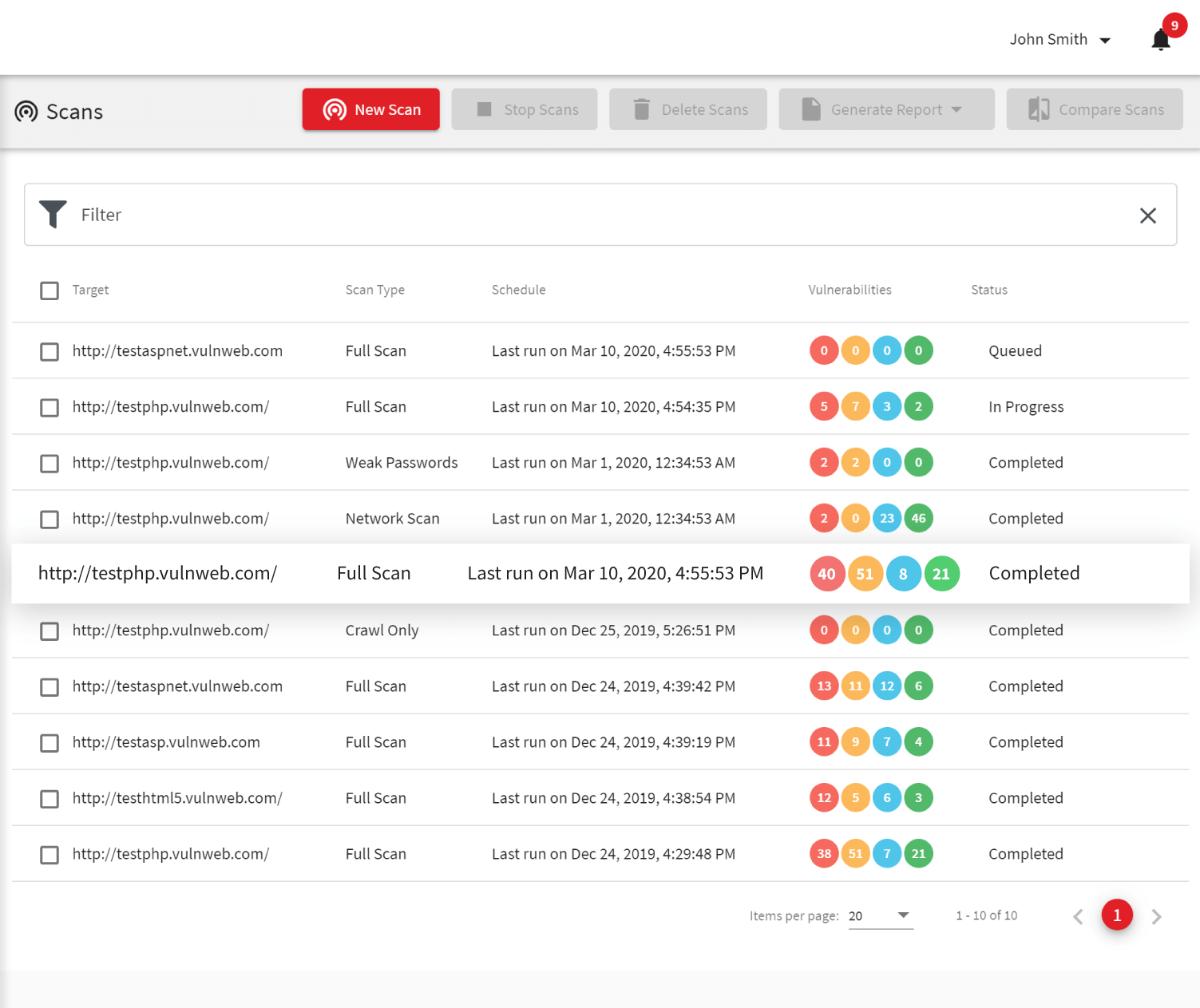 Acunetix web vulnerability scanner